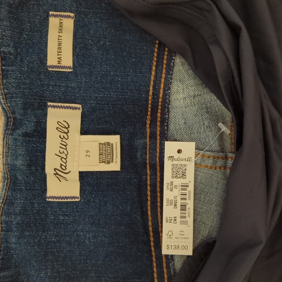 NWT Madewell Maternity Over the Belly Skinny Jeans Coronet Dark Wash - Picture 3 of 6